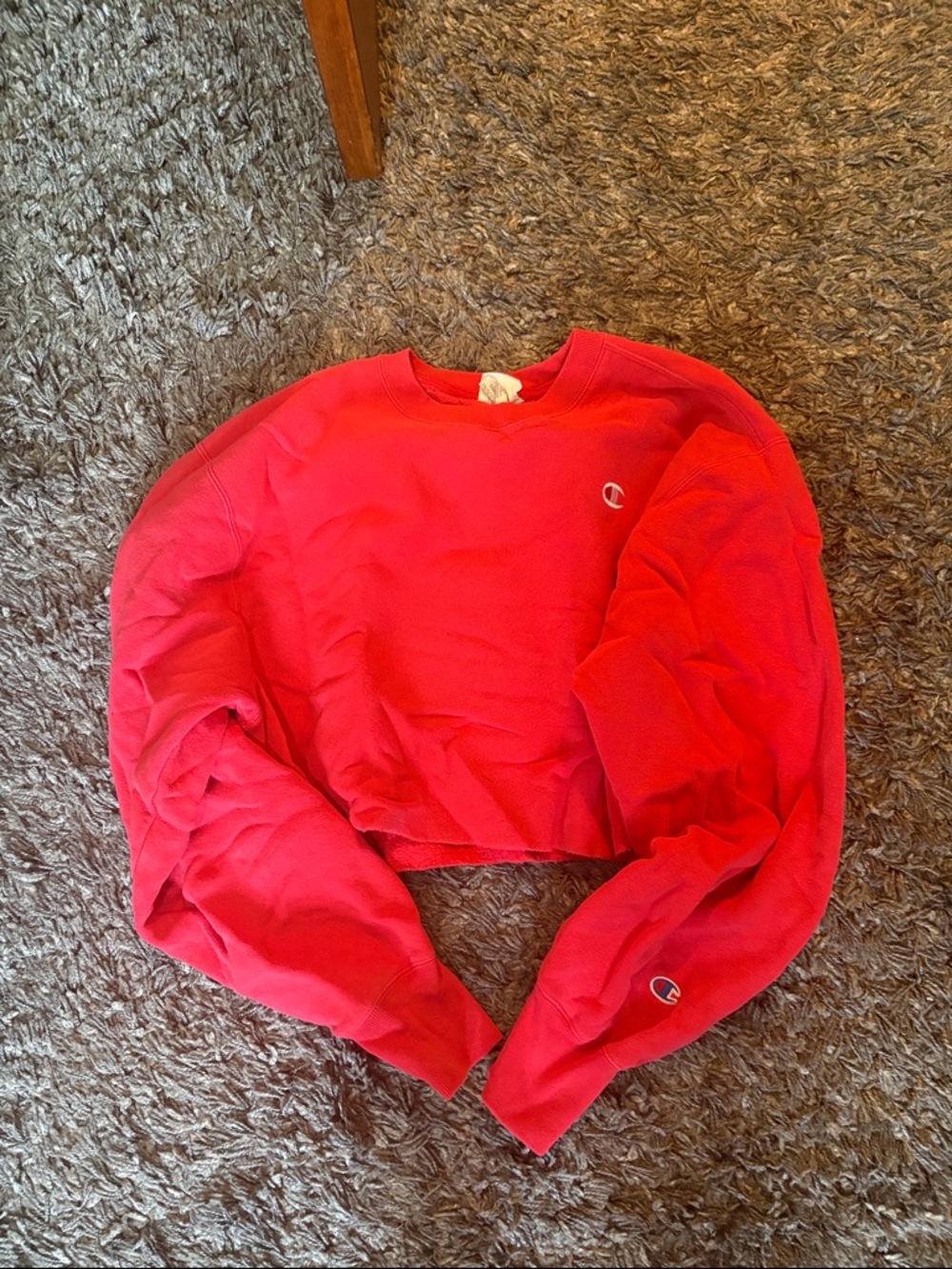 Champion Bright Red Cropped Crew Sweatshirt - Women's